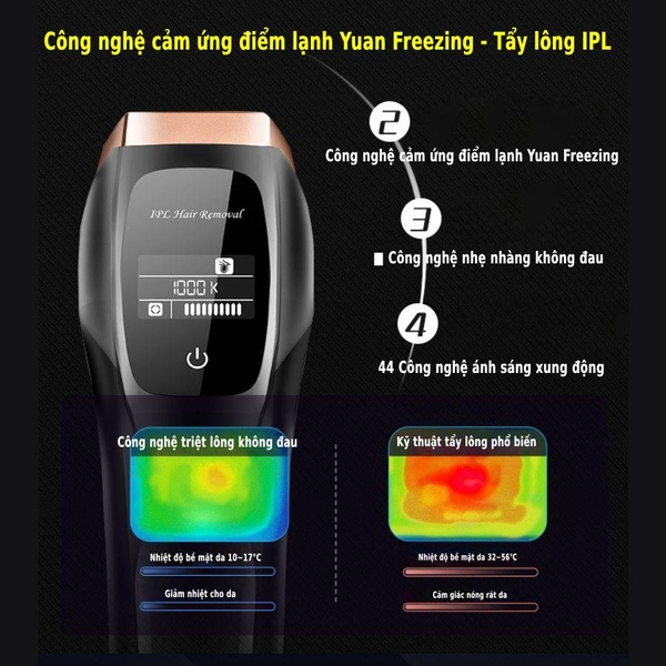 Máy triệt lông lạnh toàn thân laser IPL 1000k trẻ hóa da - Ảnh 3