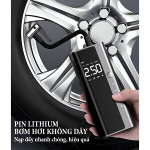 Máy Bơm Lốp Xe Ô Tô Điện Tử 8000mAh – Bơm Nhanh, An Toàn, Đa Năng